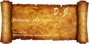 Dobosy János névjegykártya