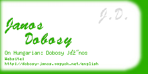 janos dobosy business card